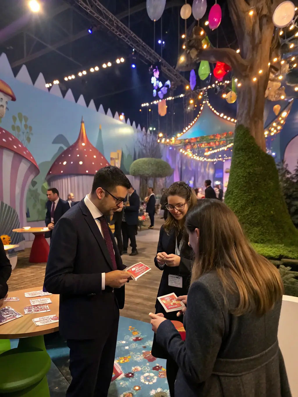 A dynamic image of a networking event in Manchester, showing professionals engaging in conversations, exchanging business cards, and enjoying refreshments in a modern venue.